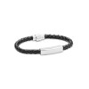 Braided faux leather bracelet in Black