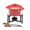 Ceramic fondue set 300 ml in Red