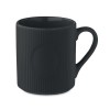 Ribbed ceramic mug mat 340 ml in Black