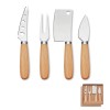 Set of 4 cheese knives in Brown