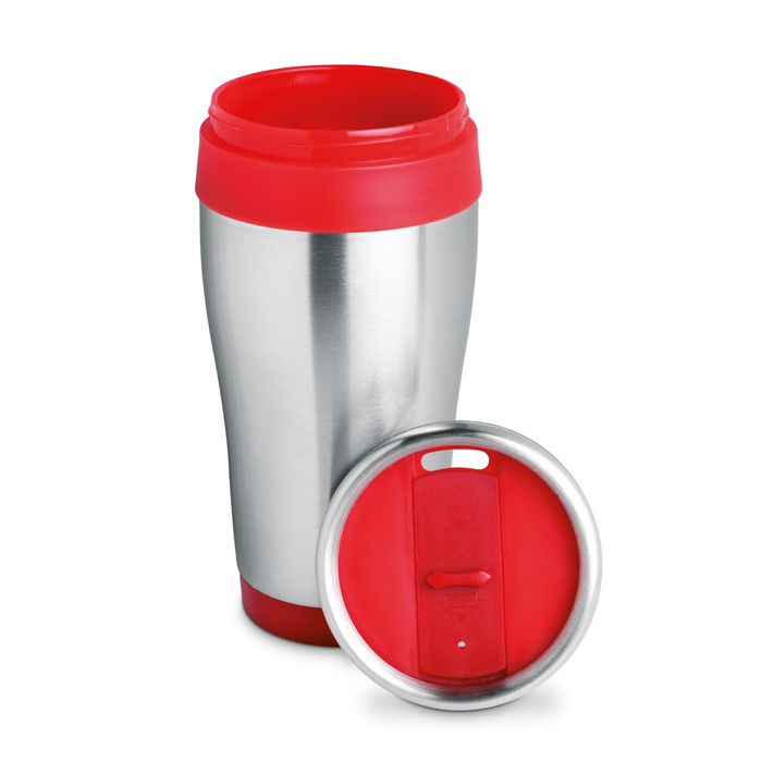 Stainless steel cup 455 ml in red