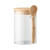 Glass jar with spoon 600 ml in White
