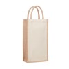 Jute wine bag for two bottles in beige