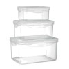 Set of 3 food storage boxes in transparent