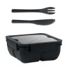 Lunch box with cutlery 600ml in Black