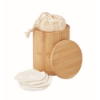Bamboo fibre cleansing pad set in wood