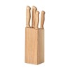 5 piece knife set in base in Brown