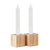 2 candles and bamboo holders in Brown