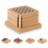 4-piece coaster game set in wood