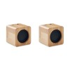 Set of Bamboo wireless speaker in Brown