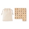 Wood educational counting game in beige