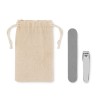 Manicure set in pouch in Brown
