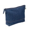 Recycled denim cosmetic pouch in Blue