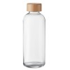 Glass bottle 650ml bamboo lid in White