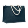 Jute bag with cotton handle in Blue