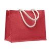 Jute bag with cotton handle in Red