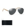 Bamboo sunglasses in pouch in Black
