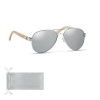 Bamboo sunglasses in pouch in Silver