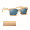 Sunglasses and case in bamboo in wood