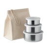 Set of 3 stainless steel boxes in beige