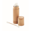 6 reusable swabs in bamboo box in wood