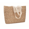 Woven cattail leaves bag in beige