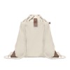 Recycled cotton drawstring bag in beige