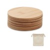 Set of 6 bamboo coasters in Brown