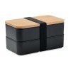 Lunch box in PP and bamboo lid in Black