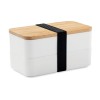 Lunch box in PP and bamboo lid in White