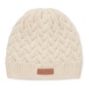 Cable knit beanie in RPET in Brown