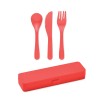Cutlery set recycled PP in Red