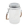 Solar mason jar outdoor lamp in White