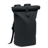 Rolltop washed canvas backpack in Black