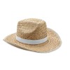 Natural straw cowboy hat in White
