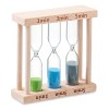 Set of 3 wooden sand timer in Brown