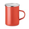 Metal mug with enamel layer in Red