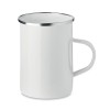 Metal mug with enamel layer in White