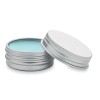 Vegan lip balm in round tin in Blue