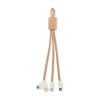 3 in 1 charging cable in cork in Beige