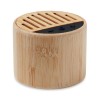 Round bamboo wireless speaker in Brown
