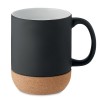 Matt ceramic cork mug 300 ml in Black