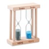 Set of 2 wooden sand timers in Brown