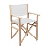 Foldable wooden beach chair in White