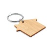 House shaped bamboo key ring in Brown