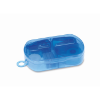 Stationery set in plastic box in transparent-blue