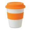 PP tumbler with silicone lid in orange