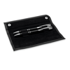 Pen and pencil set in PU pouch in black
