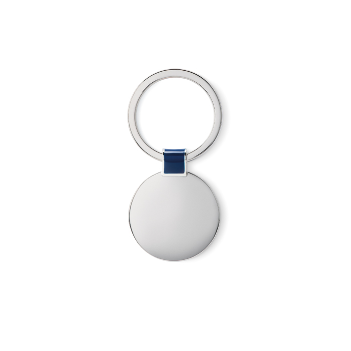 Round shaped key ring in royal-blue