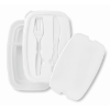 Lunch box with cutlery set      in white